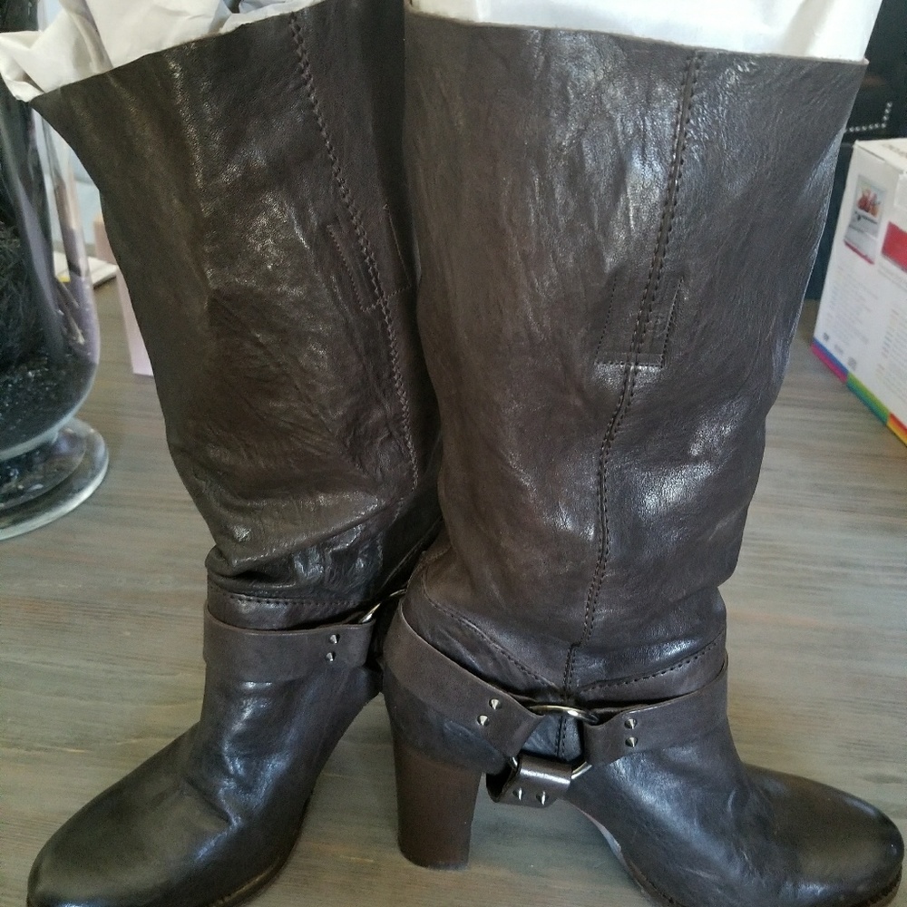 Size 10 (41) Deimille soft leather brown BOOTS